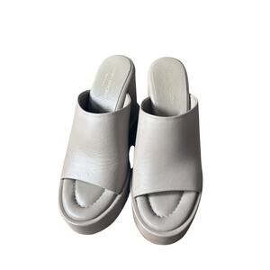 Paloma Barcelo Taupe Platform Wedge Sandal Sz 37